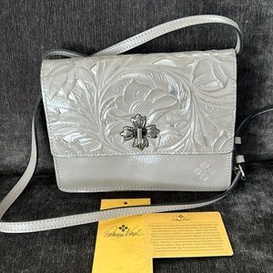 NWT Patricia Nash Gray Leather Crossbody Bag Handbag Med